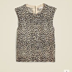 J.Crew Cheetah Featherweight Sleeveless Sweater in Cashmere